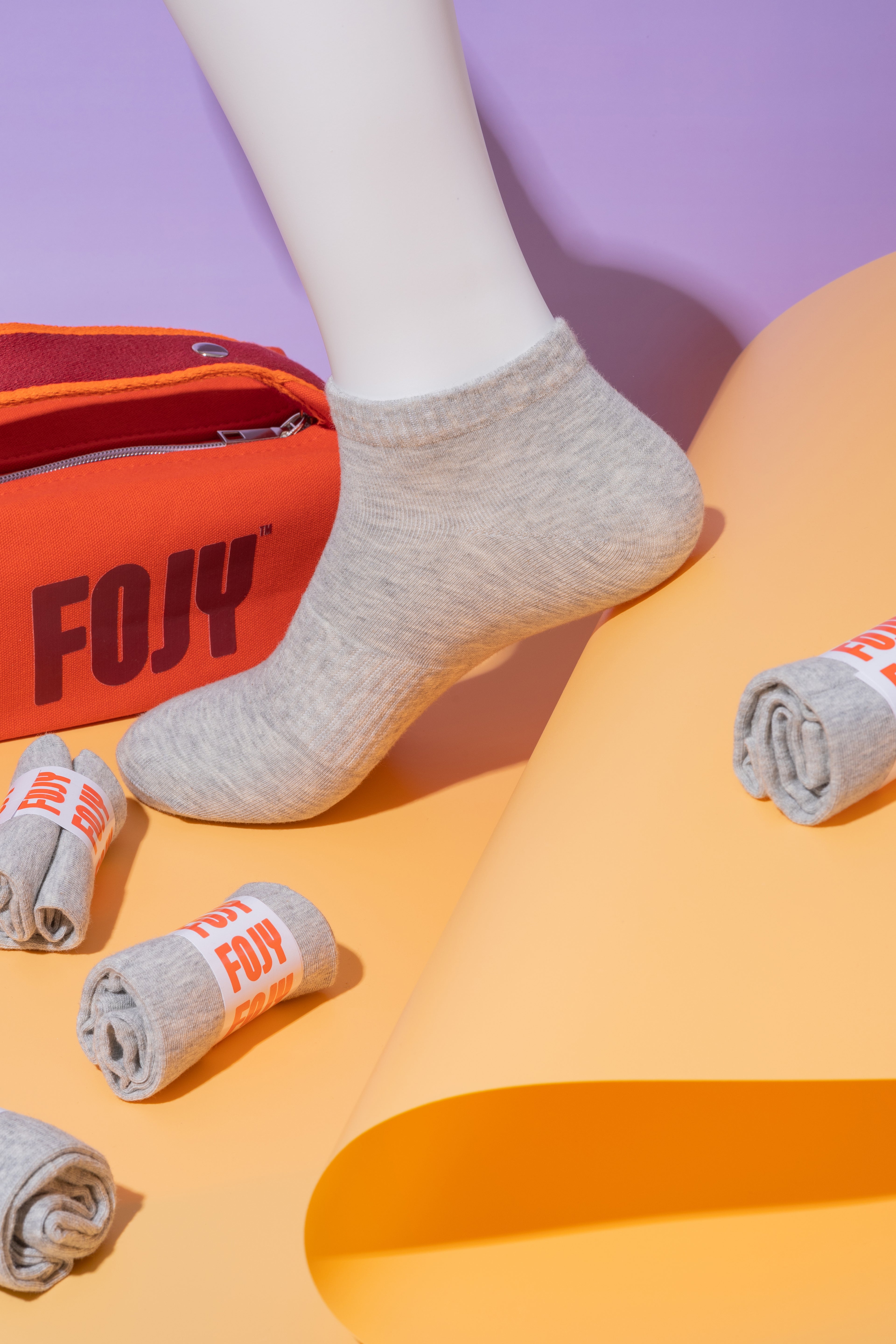 طاقم جوارب فوجي قصير – رصاصي | 10 قطع